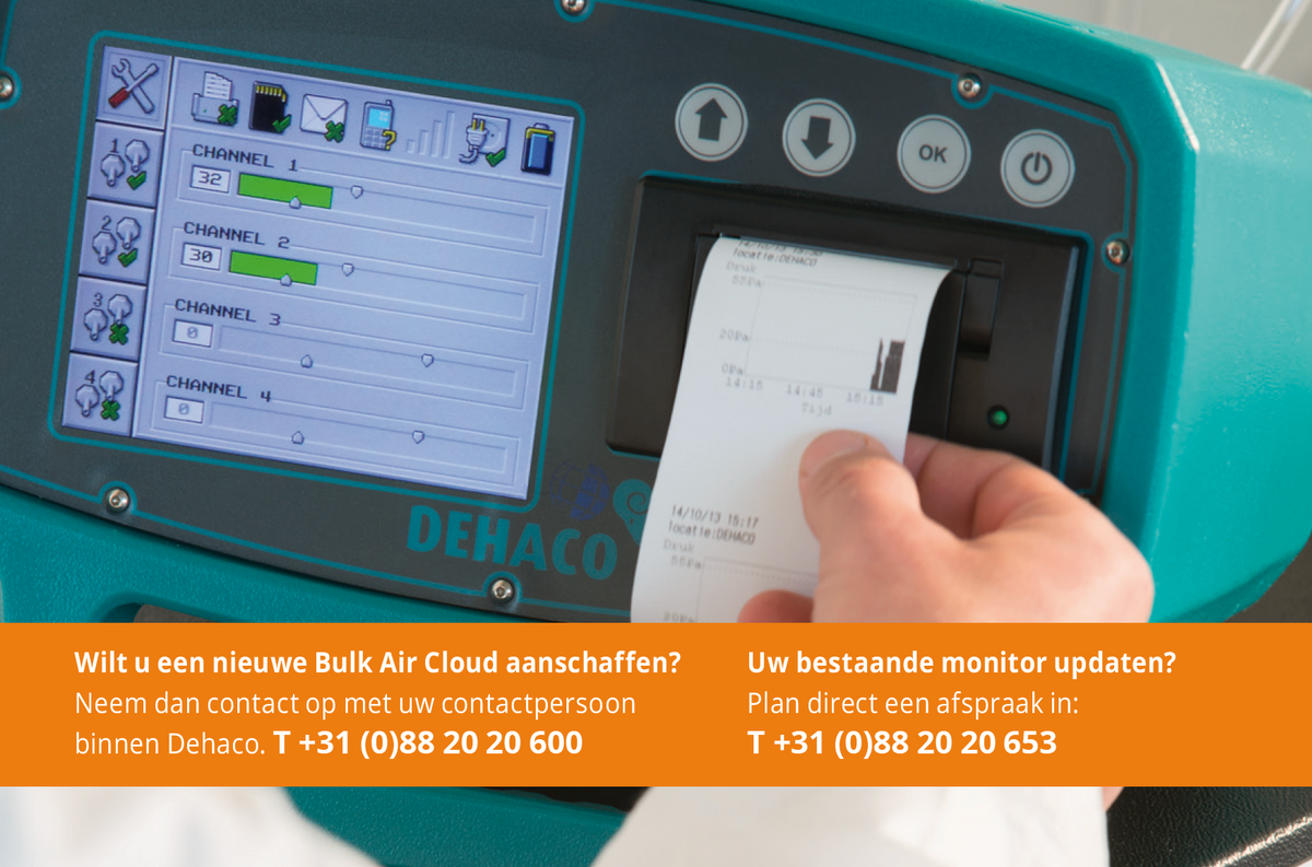 Bulk Air onderdrukmonitor met digitaal kleurenscherm voor realtime data