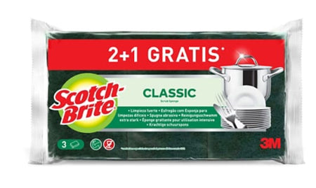 Scotch-Brite® Classic-schuurspons, 2+1 verpakking