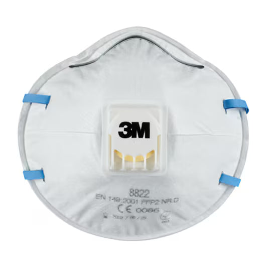 3M™ Stofmasker voor handmatig en machinaal schuren 8822, FFP2, ventiel, 5/pak