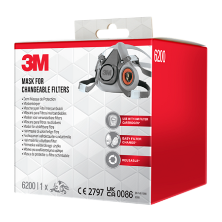 3M™ Mask body for Changeable Filters M, 6200BC1, 1/Pack