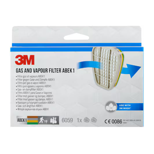 3M™ Filter tegen organische dampen 6059, ABEK1 voor 6000‑ en 6500-serie, 1 pr/pak