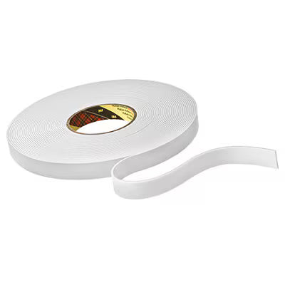 3M™ Dubbelzijdige Schuimtape 9515W, Wit, 12 mm x 33 m, 1.5 mm