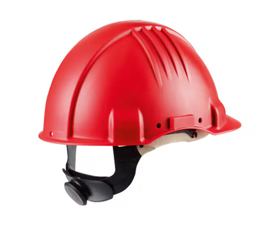 3M™ Veiligheidshelm voor hoge temperaturen, ratelverstelling, zonder ventilatie, 1000 V diëlektrisch, leren zweetband, rood, G3501M-RD