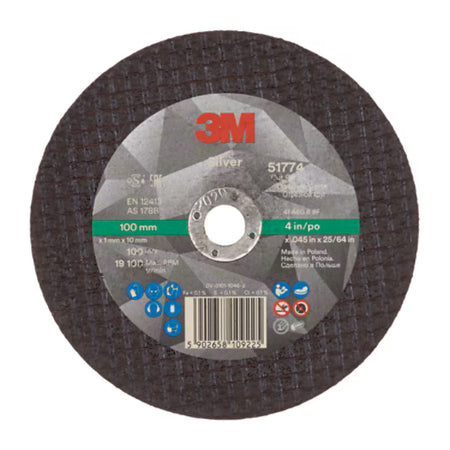 3M™ Silver Doorslijpschijf, T41, 100 mm x 1 mm x 10 mm