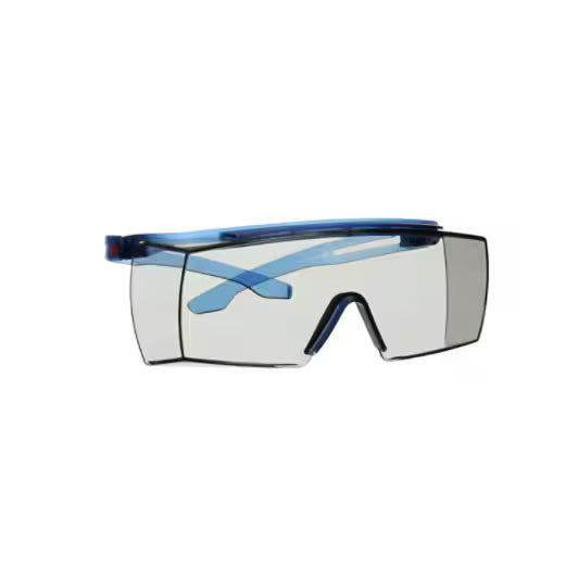 3M™ SecureFit™ 3700 Overzetbril, blauwe veren, Scotchgard™ anticondens (K&N), lichtgrijze lens voor binnen/buiten, SF3707SGAF-BLU-EU, 20/doos