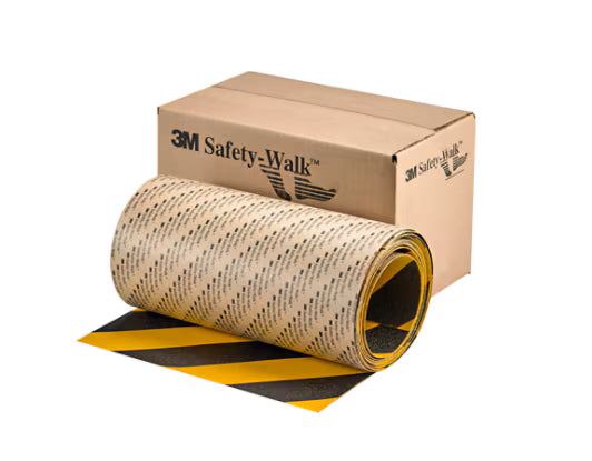 3M™ Safety-Walk™ Slip-Resistant General Purpose Tapes and Treads 613, Black/Yellow Stripe, 152.4mm x 18.3m, Roll, 1/case