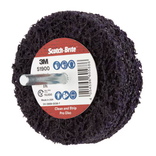 Scotch-Brite™ Clean and Strip Schijf XT-ZS Pro op stift, 100 mm x 25 mm x 6 mm, S XCRS