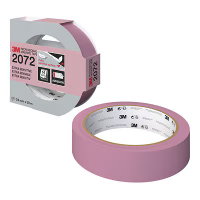3M™ Professionele Maskeertape 2072, Extra gevoelig, 24 mm x 50 m, 1 rol/verpakking, 100% PEFC, SGSCH-PEFC-COC-110078