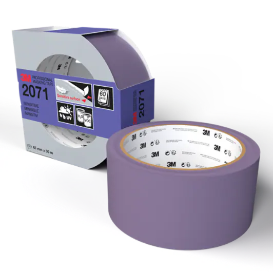 3M™ Professionele maskeertape 2071, Gevoelige oppervlakken, 48 mm x 50 m, 1 rol/verpakking, 100% PEFC, SGSCH-PEFC-COC-110078