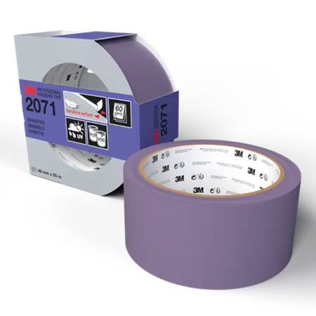 3M™ Professionele maskeertape 2071, Gevoelige oppervlakken, 48 mm x 50 m, 1 rol/verpakking, 100% PEFC, SGSCH-PEFC-COC-110078