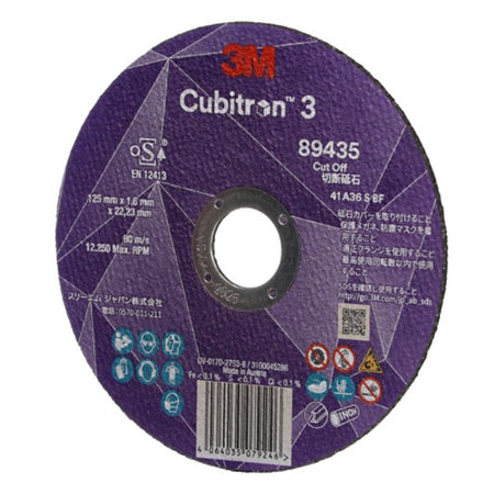 3M™ Cubitron™ 3 doorslijpschijf, 89435, 60+, T41, 155 mm x 1 mm x 1,6 mm, EN, 25/verpakking, 50 stuks/doos