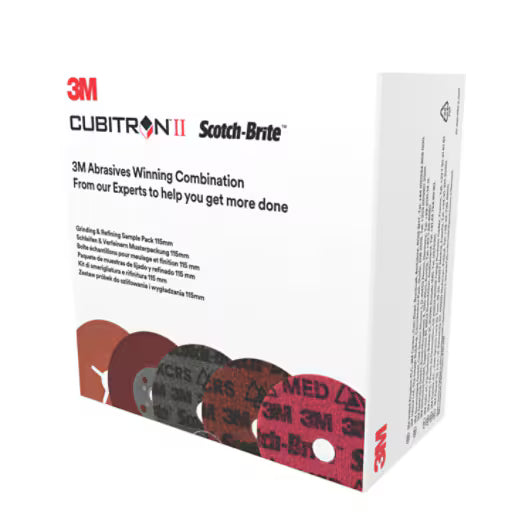 3M™ Slijp- en Verfijningsset, inclusief 115 mm 787C en PN-DH schijf, met 1 hoogwaardige geribbelde steunschijf, Sample