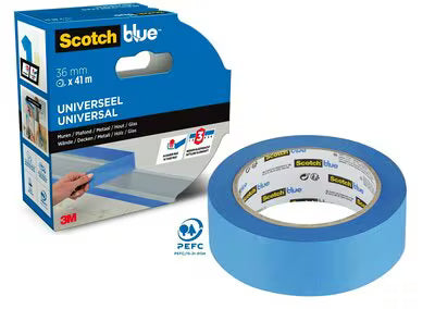 ScotchBlue™ Multi-oppervlak Afplaktape, 36 mm x 41 m, 1 Rol/Verpakking, 100% PEFC, SGSCH-PEFC-COC-110078