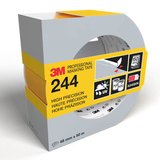 3M™ Professionele maskeertape 244, Verschillende oppervlakken, 48 mm x 50 m, 1 rol/verpakking, 100% PEFC, SGSCH-PEFC-COC-110078