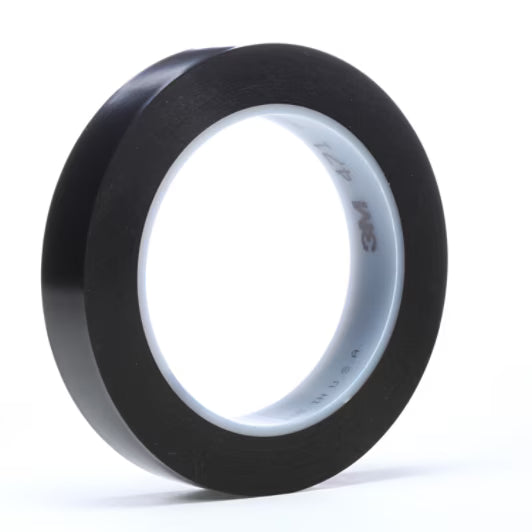 3M™ Vinyl Tape 471, Zwart, 19 mm x 33 m, 0.14 mm