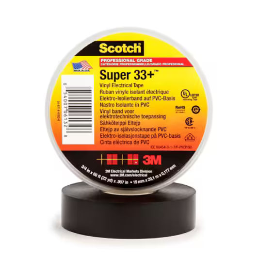 Scotch® Super 33+ Vinyl Electro-Isolatieband, Zwart, 50 mm x 33 m, 0,18 mm