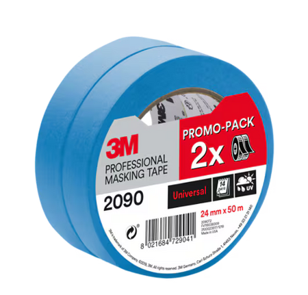 ScotchBlue™ Multi-oppervlak Afplaktape 2090, 24 mm x 50 m, 2 Rollen/Verpakking, 100% PEFC, SGSCH-PEFC-COC-110078