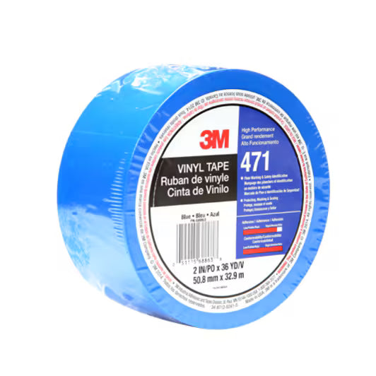 3M™ Vinyl Tape 471, Blauw, 50 mm x 33 m, 0.14 mm, Individueel verpakt