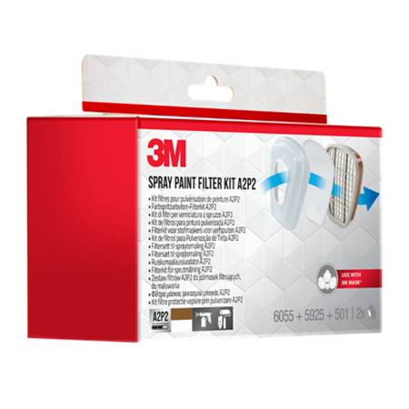 3M™ Filterset voor maskers uit de 6000-serie, 6002BC1, A2P2, (2 x 6055 A2 + 2 x 5925 P2 + 2 x 501-houder), 4-pak/CV