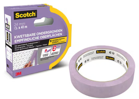 Scotch® Afplaktape voor kwetsbare oppervlakken, 24 mm x 41 m, 1 Rol/Verpakking, 100% PEFC SGSCH-PEFC-COC-110078