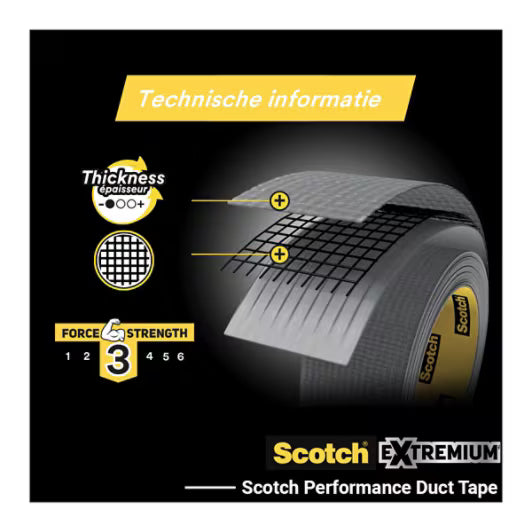 Scotch® universele ducttape zilver 2904, 25 m x 48 mm, 2/pack