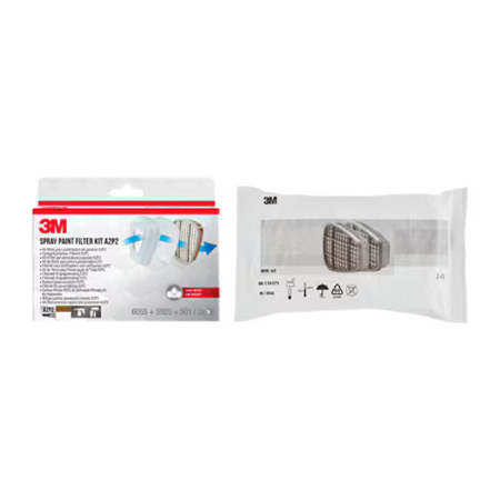 3M™ Filterset voor maskers uit de 6000-serie, 6002BC1, A2P2, (2 x 6055 A2 + 2 x 5925 P2 + 2 x 501-houder), 4-pak/CV