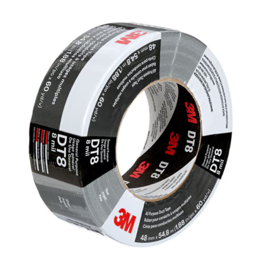 3M™ Universele Ducttape DT8, Zwart, 48 mm x 23 m, 0.2 mm, individueel verpakt