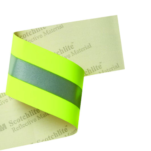 3M™ Scotchlite™ Reflecterend weefsel 9687, geel-zilver-geel, 76.2 mm x 100 m