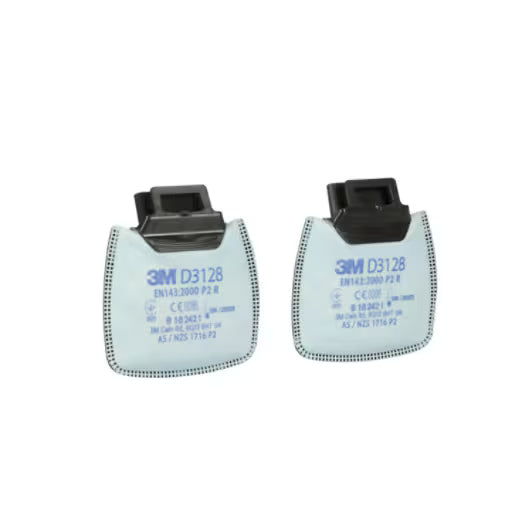 3M™ Secure Click™ Deeltjesfilter tegen hinderlijke niveaus van organische dampen/zure gassen en ozon tot 10x OEL, P2 R, D3128