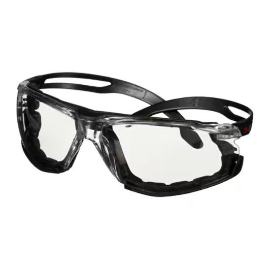 3M™ SecureFit™ 500 Veiligheidsbril, zwart montuur, foam, Scotchgard™ condenswerende en krasbestendige coating (K&N), heldere lenzen, SF501SGAF-BLK-FM-EU, 20/doos