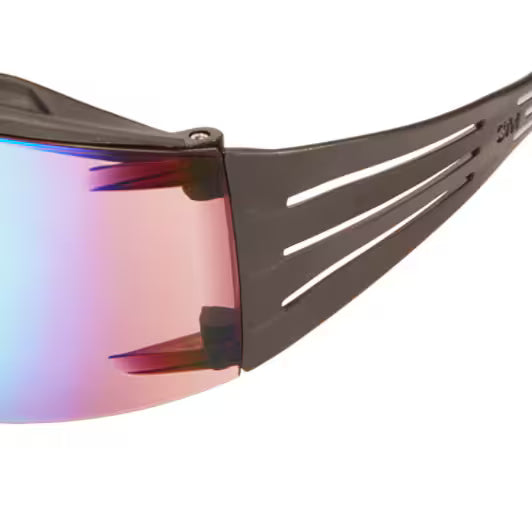 3M™ SecureFit™ 400X Veiligheidsbril, zwart/zwart montuur, krasbestendige, spiegelende oranje lenzen, SF416XAS-BLK-EU, 20/doos
