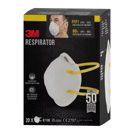 3M™ Stofmasker 8710E, FFP1, zonder ventiel, 20/verpakking