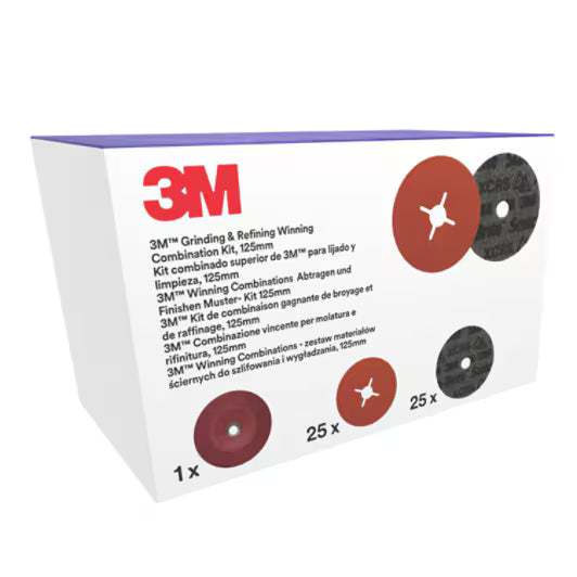 3M™ Slijp- en Verfijningsset, inclusief 125 mm 787C en PN-DH schijf, met 1 vlak steunschijf, 1 st/set