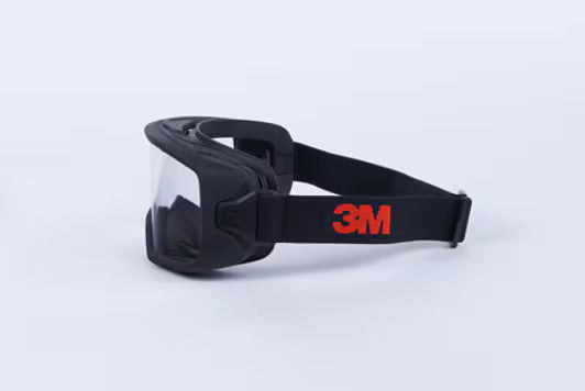 3M™ GoggleGear™ Ruimzichtbril 3000-serie, TPV-montuur, heldere Scotchgard™ AF-lens, premium stoffen band, GG3301-SGAF EU