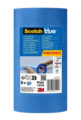 ScotchBlue™ Multi-oppervlak Afplaktape, 36 mm x 41 m, 6 Rollen/Verpakking, 100% PEFC, SGSCH-PEFC-COC-110078