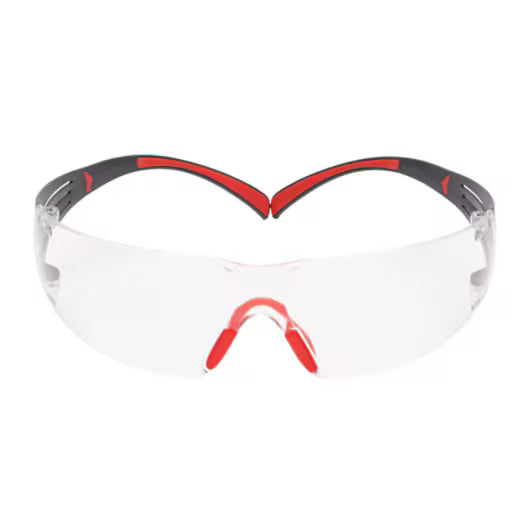 3M™ SecureFit™ 400 Veiligheidsbril, rood/grijs montuur, Scotchgard™ condenswerende en krasbestendige coating (K&N), heldere lenzen, SF401SGAF-RED-EU