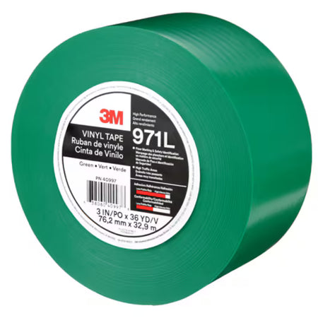 3M™ Duurzame vloermarkeringstape 971L, Green, 76.2 mm x 33 m, 0.43 mm, Individually Wrapped Conveniently Packaged