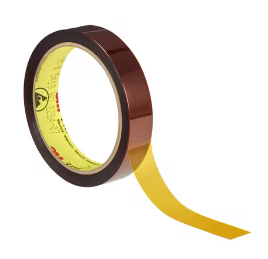 3M™ Low Static Polyimide Film Tape 5419, Gold, 19.1 mm x 33 m x 0.07 mm, 12 Rolls/Case