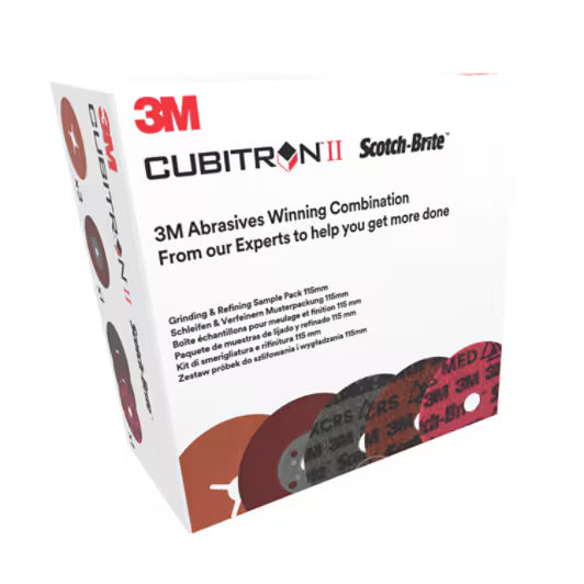 3M™ Slijp- en Verfijningsset, inclusief 115 mm 787C en PN-DH schijf, met 1 hoogwaardige geribbelde steunschijf, Sample