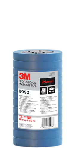 3M™ Professionele maskeertape 2090, diverse oppervlakken, blau, 18 mm x 50 m, 12 rollen/verpakking, 100% PEFC, SGSCH-PEFC-COC-110078