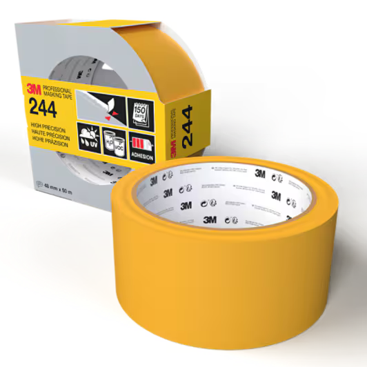 3M™ Professionele maskeertape 244, Verschillende oppervlakken, 48 mm x 50 m, 1 rol/verpakking, 100% PEFC, SGSCH-PEFC-COC-110078