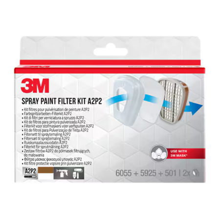 3M™ Filterset voor maskers uit de 6000-serie, 6002BC1, A2P2, (2 x 6055 A2 + 2 x 5925 P2 + 2 x 501-houder), 4-pak/CV