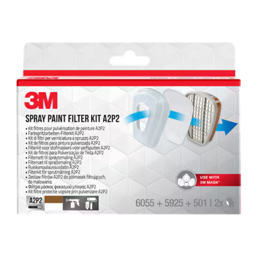 3M™ Filterset voor maskers uit de 6000-serie, 6002BC1, A2P2, (2 x 6055 A2 + 2 x 5925 P2 + 2 x 501-houder), 4-pak/CV