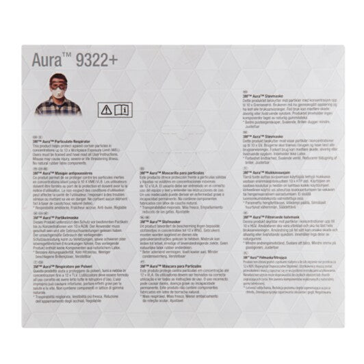 3M™ Aura™ Cool Flow™ Stofmasker met ventiel 9322+-serie