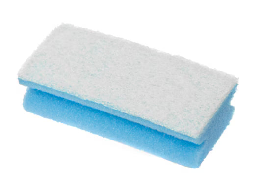 Scotch-Brite™ Synthetische spons met handgreep 105, Blauw/Wit, 70 mm x 130 mm, 10/Pak