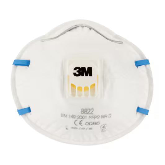 3M™ Stofmasker voor handmatig en machinaal schuren 8822, FFP2, ventiel, 3/pak