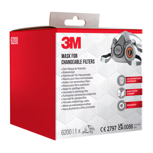 3M™ Mask body for Changeable Filters M, 6200BC1, 1/Pack