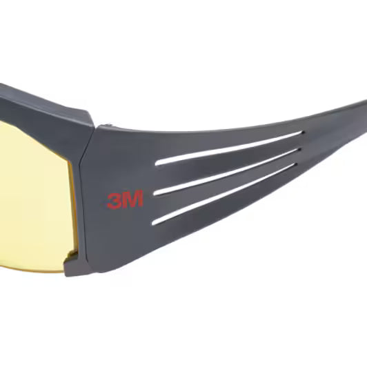 3M™ SecureFit™ 600 Veiligheidsbril, grijs montuur, Scotchgard™ condenswerende en krasbestendige coating (K&N), amberkleurige lenzen, SF603SGAF-EU, 20/doos