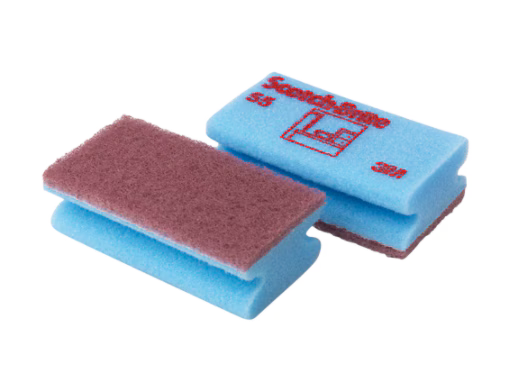 Scotch-Brite™ Schuursponzen voor Delicate Oppervlakken 55, Beige/Blauw, 70 mm x 130 mm, 10/Pak