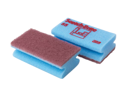 Scotch-Brite™ Schuursponzen voor Delicate Oppervlakken 55, Beige/Blauw, 70 mm x 130 mm, 10/Pak